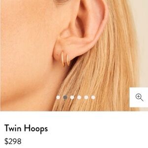 Mejuri 14k Gold Huggie Twin Hoop Earrings Faux Double Piercing - Discontinued